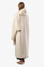 Helsa Ecru Wool Blend Oversize Coat with Detachable Scarf Size S-M