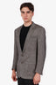 Ralph Lauren Purple Label Grey Silk Cashmere Herringbone Jacket Size 50 Men's