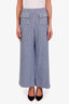 Maje Blue Tweed Wide Leg Pants Size 42