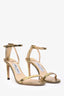Jimmy Choo Gold Lizard Print Leather Minny 85 Sandals Size 36.5