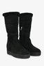 Salvatore Ferragamo Black Suede Sherpa Lined Booties Size 7.5