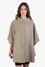 Loro Piana Beige Marble Slab Cashmere Salzburg Cape Coat with Leather Belt