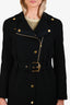 Gucci Black Wool Belted Jacket Size 40