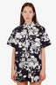 Maje Black/White Floral Cotton Printed Button Down Short Sleeve + Shorts Set Size 2 38