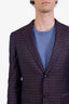 Pal Zileri Purple Cashmere & Silk Single Breasted Blazer Size 48 Mens