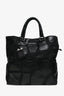 Prada Black Nylon Patched Leather Top Handle Tote with Strap