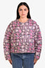 Étoile Isabel Marant Pink Multicolour Gelio Floral Print Quilted Jacket Size 44