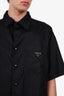 Prada Black Re-Nylon Short Sleeve Bowling Shirt Size XL Mens