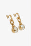 Louis Vuitton Gold Tone Boucles d'Oreilles Knotty Pearl Earrings