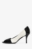Gucci Black Patent Leather/White Suede Peep Toe Heels Size 37