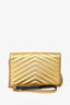 Saint Laurent Metallic Gold YSL Monogram Envelope Wallet on Chain