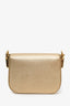 Prada Gold Metallic Saffiano Lux Embleme Flap Shoulder Bag