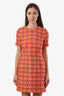 Gucci Pink/Neon Multi Lamé Tweed S S Mini Dress Size 40