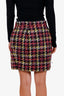 Versace Pink/Multicolour Tweed Check Medusa Mini Skirt Size 42