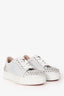 Christian Louboutin Silver Metallic 'Vieria 2' Spike Embellished Sneakers Size 37.5