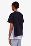 Sacai Black/Blue Asymmetrical Hem T-shirt Size 3