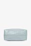 Mansur Gavriel Blue Croc Embossed Tote with Pouch