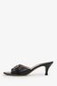Salvatore Ferragamo Black Leather Logo Buckle Mules Size 6