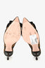 Roger Vivier Black/Brown Leopard Print Square Buckle Mules Size 38.5