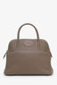 Hermès 2016 Etoupe Leather 'Traditional Bolide 31' Top Handle Bag with Strap