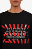 Maison Margiela Black Stripe Cotton Stamp Sweatshirt Size 50