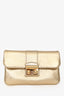 Louis Vuitton Gold Leather Sofia Coppola Clutch with Mirror