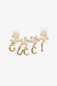 Gucci Gold-Tone Logo Crystal Single Clip-On Ear Cuff