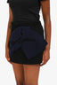 Miu Miu 2011 Black/Navy Wool Blend Bow Mini Skirt Size 40