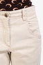 Brunello Cucinelli Beige Beaded Hem Cropped Jeans Size 4 US