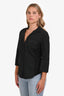 James Perse Black Cotton Three Quarter Sleeve Top Size 4