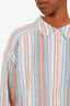 Veronica Beard Ivory/Blue/Coral Striped Cotton Ardith Mini Dress Size XL