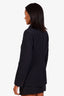 Christian Dior Black Wool Silk Double Breasted Blazer Size 8