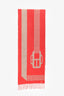 Hermès Pink/Grey Cashmere 'Petite Casaque Coaching' Scarf