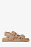 Fendi Beige Leather 'Feel' Sandals Size 38