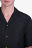 Versace Black Cotton Silk Blend Medusa Button Down SS Shirt Size 50 Mens