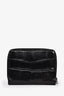 Salvatore Ferragamo Black Croc Embossed Zip Card Holder