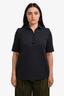 Akris Punto Navy Embellished Collared T-Shirt Size 12
