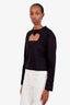 Proenza Schouler Black Cotton Heart Cut-Out Top Size S