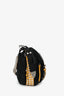 Prada Black Nylon Yellow Leather Studded Messenger Bag