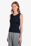 Pleats Please Issey Miyake Navy Sleeveless Top Size 3