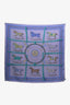 Hermès Purple/Multicolour Silk Couvertures Et Tenues De Jour Scarf Size 90cm