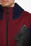 Valentino Burgundy/Blue Wool Zip Up Jacket Size 48 Mens