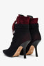 Christian Dior Black Mesh Overlay Heeled Laced Boots Size 38.5