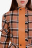 Loewe Brown/Black Wool Plaid Fringe Detailed Jacket Size 36