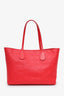Christian Dior 2014 Red Coated Canvas Cannage Medium Panarea Tote