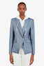 Veronica Beard Blue Linen Blazer with White Dickey Hoodie Size S