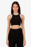 Pre-loved Chanel™ Black Logo Print Knit Cropped Tank Top Size XS