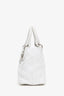 Christian Dior 2007 White Cannage Leather Soft Lady Dior Tote