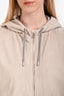 Brunello Cucinelli Beige Suede Zip-Front Lightweight Jacket Size S
