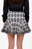 Sandro Navy/White Floral Embroidered Mini Skirt Size 1